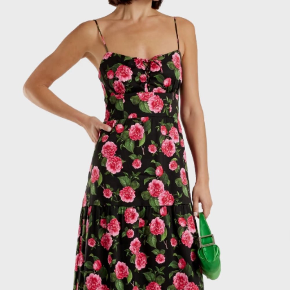 ALICE + OLIVIA CHANTAY FLORAL COTTON MAXI DRESS sz 0